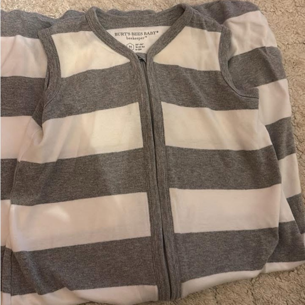 Burt's Bees Baby Striped Zip-Up Onesie